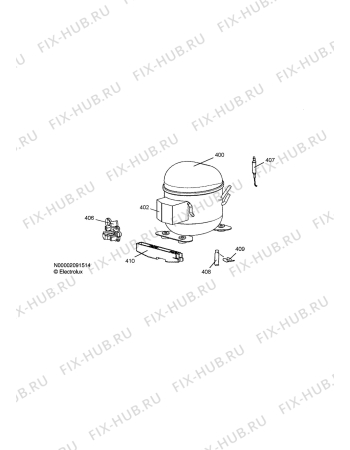 Взрыв-схема холодильника Zanussi Electrolux ZFC40JB - Схема узла Cooling system 017